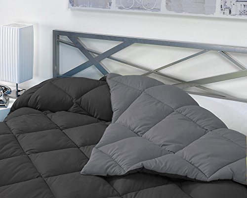 Sabanalia - Edredón nórdico de 400 g reversible (bicolor), para cama de 135/150 cm, color negro y gris