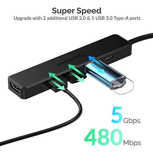 Sabrent Hub USB Tipo C multipuerto con 4k HDMI | Suministro de energía (60 vatios) | 1 Puerto USB 3.0 | 2 Puertos USB 2.0 (HB-TC5P)