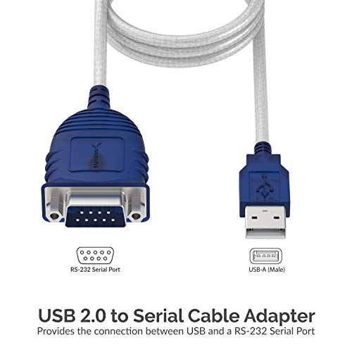 Sabrent USB 2.0 a Serial (9-Pin) DB-9 RS-232 Cable convertidor, Chipset prolífico, Hexnuts, [Windows 10/8.1/8/7 / Vista/XP, Mac OS X 10.6 y Superior] 2.5 pies (CB- DB9P)