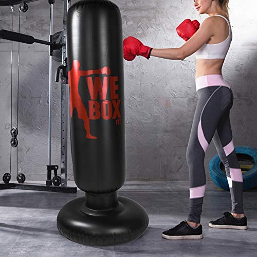 Saco de Boxeo Inflable de PVC, Saco de Boxeo para Entrenamiento con Patadas de perforación, Saco de Arena Inflable de 160 cm para Fitness, Saco de Boxeo Inflable para niños