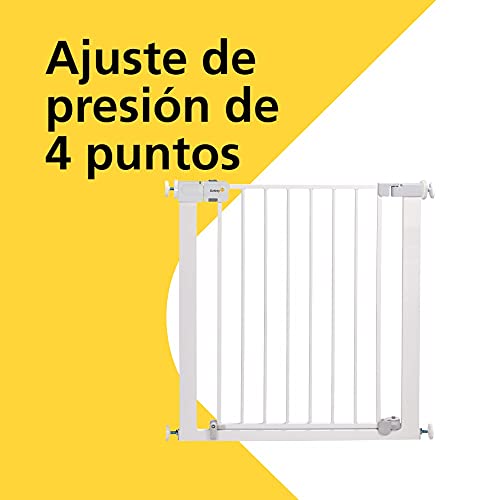 Safety 1st Auto Close Barrera seguridad niños para puertas y escalera, cierre automatico seguro, 73- 80 cm sin extensiones (se vende por separado), metal, color blanco