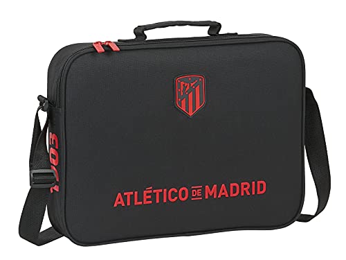 Safta Cartera Extraescolares de Atlético de Madrid Corporativa, 380x60x280 mm, Negro