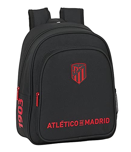 Safta Mochila Escolar Infantil de Atlético de Madrid Corporativa, 270x100x330 mm, Negro