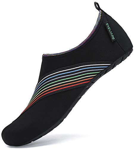 SAGUARO Escarpines Hombre Mujer para Buceo Snorkel Surf Natación Piscina Vela Mares Rocas Río Zapatos para Agua Calzado Playa Zapatillas Deportes Acuáticos(062 Noir, 38/39 EU)