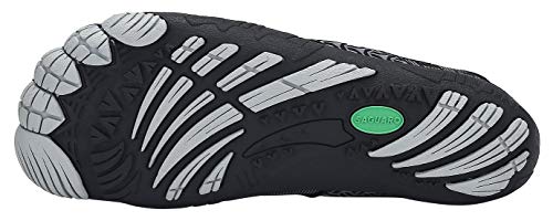 SAGUARO Hombre Mujer Barefoot Zapatillas de Trail Running Zapatos Minimalista de Deporte Cómodas Ligeras Calzado de Correr en Montaña, Negro 42 EU