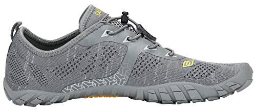 SAGUARO Hombre Mujer Zapatos Minimalistas Comodas Respirable Zapatillas de Trail Running Ligeras Calzado Barefoot Antideslizante para Gimnasio Fitness Senderismo Montaña, Negro 38 EU