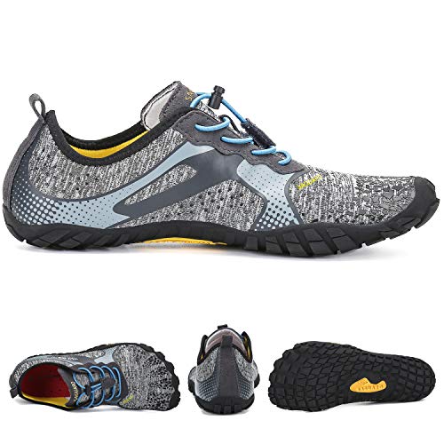 SAGUARO Secado Rápido Zapatos de Agua para Hombres Mujeres Respirable Suave Adulto Zapato de Natación Verano Ultraligero Antideslizante Zapatillas para Caminar Exterior Interior, Agua Gris 45