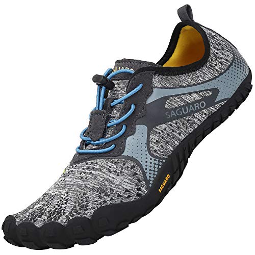 SAGUARO Secado Rápido Zapatos de Agua para Hombres Mujeres Respirable Suave Adulto Zapato de Natación Verano Ultraligero Antideslizante Zapatillas para Caminar Exterior Interior, Agua Gris 45