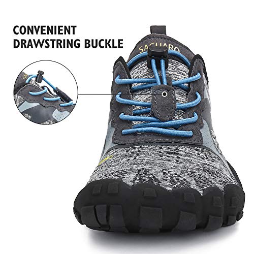 SAGUARO Secado Rápido Zapatos de Agua para Hombres Mujeres Respirable Suave Adulto Zapato de Natación Verano Ultraligero Antideslizante Zapatillas para Caminar Exterior Interior, Agua Gris 45