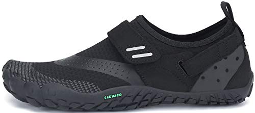 SAGUARO Unisexo Zapatos Trail Running Transpirables Ligero Hombres Zapatillas de Deportes Interior Exterior Mujeres Antideslizante Zapato de Aqua Playa Yoga Gimnasio Calzado, Negro 44