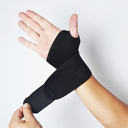 Saijer Muñequera,4 Piezas Muñequeras Deportivas Ajustable Transpirable Soporte De Muñeca Soporte De Muñeca Órtesis Muñequera para Press De Banca Levantamiento De Pesas Tendinitis Boxeo(Negro)