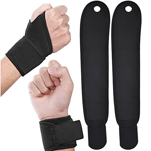 Saijer Muñequera,4 Piezas Muñequeras Deportivas Ajustable Transpirable Soporte De Muñeca Soporte De Muñeca Órtesis Muñequera para Press De Banca Levantamiento De Pesas Tendinitis Boxeo(Negro)