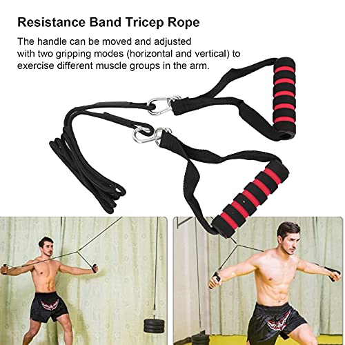 SALALIS Cable de tracción para Entrenamiento de Gimnasio, Cables de tracción para Gimnasio Mango Ajustable para Aumentar los músculos del tríceps para el Sistema de polea de Fitness