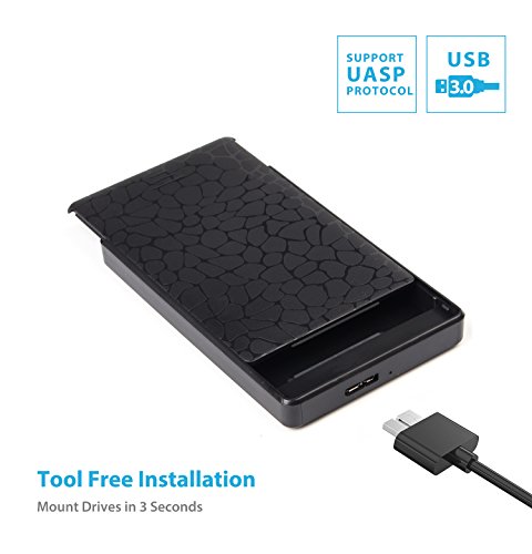 SALCAR Caja con USB 3.0 para Disco Duro Externo HDD de 2.5'' Carcasa para SATA I SATA II SATA III HDD y SSD de 9,5 mm 7 mm 2.5 Pulgadas, Optimizado para SSD, No Requiere Herramientas