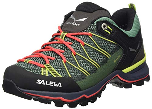 Salewa WS Mountain Trainer Lite Gore-TEX Zapatos de Senderismo, Feld Green/Fluo Coral, 37 EU