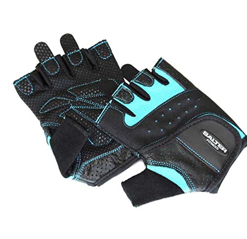 SALTER E-256 Guantes Fitness Femenino Color Azul, par (Talla s) Guantes Gimnasio, Guantes Pesas Gym Guantes Fitness Transpirable con Protección Completa de Muñeca y Palma para Crossfit