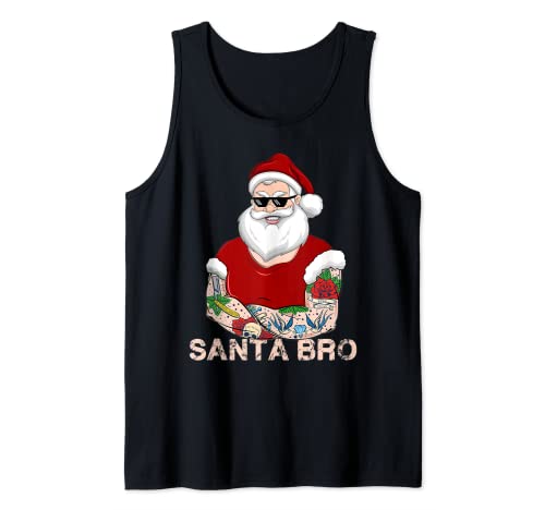 SANTA BRO entrenamiento regalo de Navidad. Gimnasio Navidad regalo Santa Camiseta sin Mangas