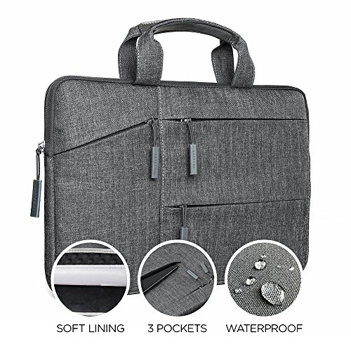 SATECHI Funda Impermeable para portátil con Bolsillos para MacBook 2015/2016, MacBook Pro 13", Microsoft Surface Pro, Samsung Chromebook y Otros (15")