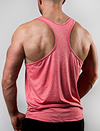 Satire Gym - Camiseta de Tirantes para Fitness de Hombre/Ropa Funcional de Secado rápido para Hombres - Camiseta de Tirantes para Hombres, Apta para Culturismo y Entrenamiento. (Rojo monteado, M)