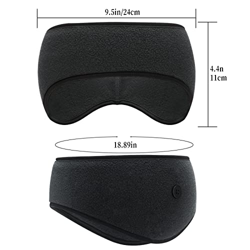 SAVITA 2 Piezas Stretchy Winter Headband Térmico Diadema Invierno Calentador de Orejas para Hombres Mujeres Corriendo Deporte (Negro, Gris)