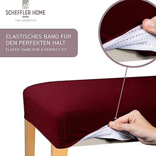 SCHEFFLER-Home Fundas Sillas de Comedor Elásticas MIA – Set de 2 Elegantes Fundas Sillas Ajustables – Fundas para Sillas en Microfibra con Banda Elástica, Gris