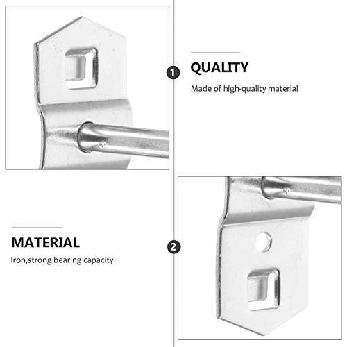 Scicalife 12 Piezas Ganchos para Clavijas de Pared Ganchos para Clavijas Organizador de Herramientas para Clavijas Ganchos para Estantes de Supermercado 5 Cm (Plateado)