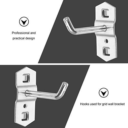 Scicalife 12 Piezas Ganchos para Clavijas de Pared Ganchos para Clavijas Organizador de Herramientas para Clavijas Ganchos para Estantes de Supermercado 5 Cm (Plateado)