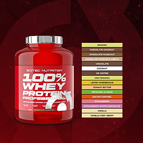 Scitec Nutrition 100% Whey Protein Professional, Con aminoácidos clave y enzimas digestivas adicionales, sin azúcares añadidos, sin gluten, 2.35 kg, Vainilla