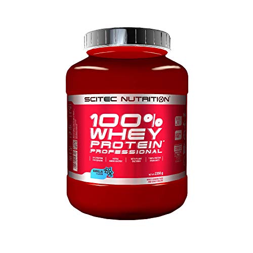 Scitec Nutrition 100% Whey Protein Professional, Con aminoácidos clave y enzimas digestivas adicionales, sin azúcares añadidos, sin gluten, 2.35 kg, Vainilla