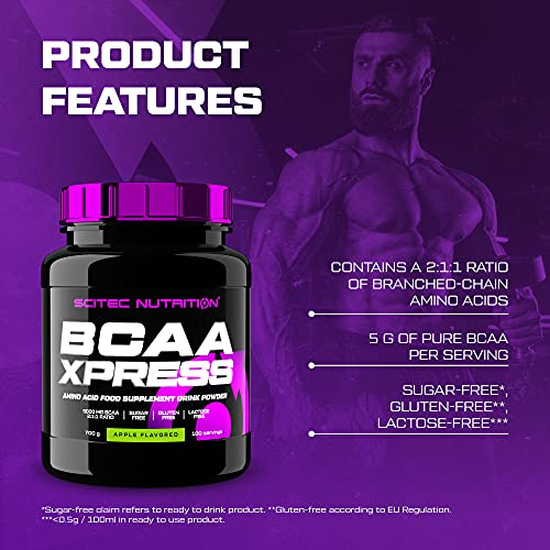 Scitec Nutrition BCAA-Xpress, Bebida en polvo de aminoácidos esenciales BCAA, Sin azúcar, sin gluten, sin lactosa, 700 g, Mango