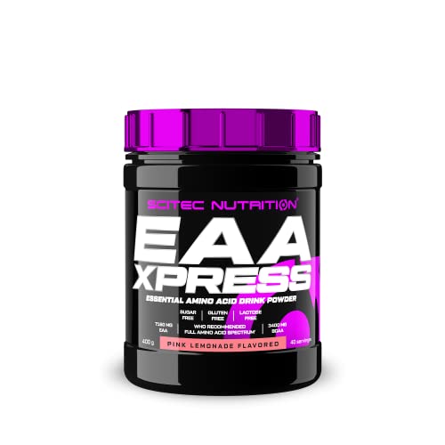 Scitec Nutrition EAA Xpress, Complemento alimenticio en polvo con sabor para preparar bebida a base de aminoacidos esenciales con edulcorantes, 400 g, Pink lemonade