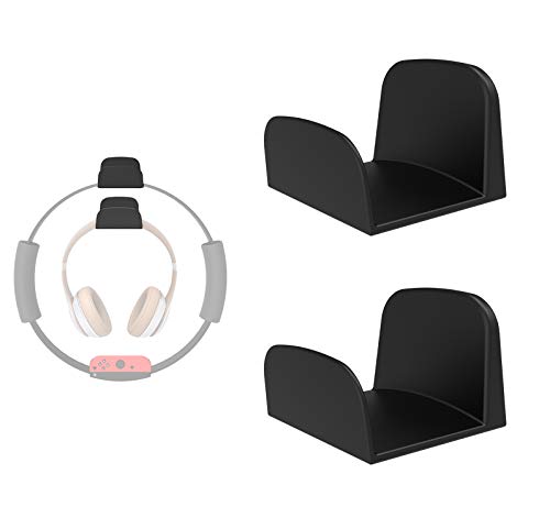 sciuU Soporte de Pared para Auriculares, [Conjunto de 2] Multiusos Gancho Adhesivo 3M, Colgar los Auriculares, Accesorios para Headphone/Fitness Ring-con/Pilates/Hoop, Negro