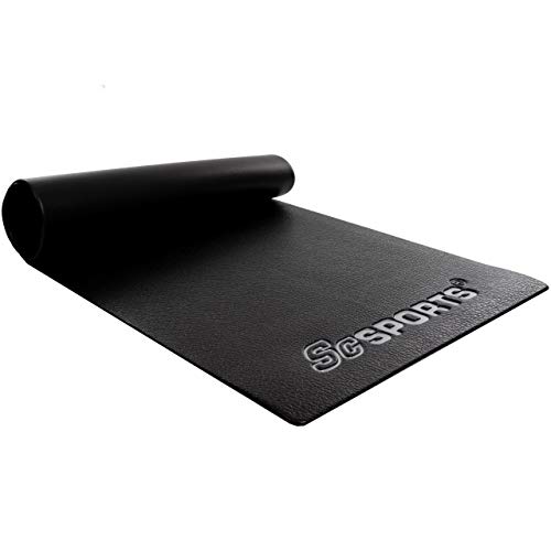 ScSPORTS Esterilla protectora para aparatos de fitness, cinta de correr, bicicleta estática, banco de pesas, equipos deportivos, tamaño grande, color negro, 160 x 80 x 0,6 cm