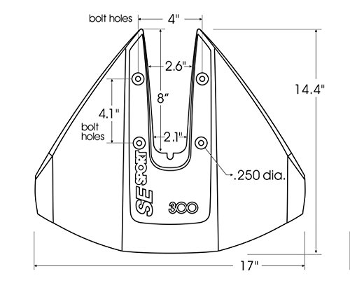 SE Sport 300 Aleta estabilizadora, para motores 35 hp - 300 hp - Hydrofoil 300, Blanco