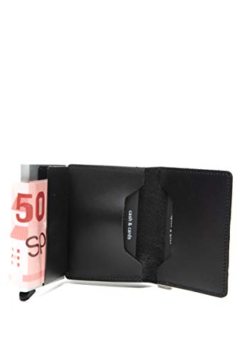 Secrid Slimwallet - Cartera de piel con tarjetero (protección de tarjetas con identificación por radiofrecuencia), color negro