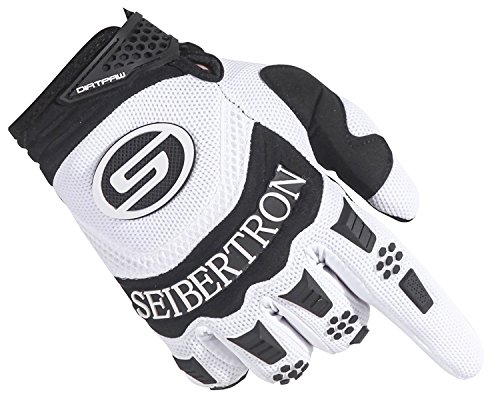 Seibertron Dirtpaw Hombres Profesional Bicicletas MTB Racing Off-Road/Dirt Bike Deportes Guantes (Blanco, S)