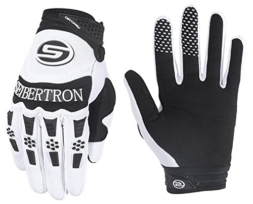 Seibertron Dirtpaw Hombres Profesional Bicicletas MTB Racing Off-Road/Dirt Bike Deportes Guantes (Blanco, S)