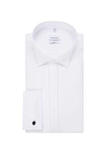 Seidensticker Splendesto, Camisa para Hombre, Blanco (01 weiß), 42 cm