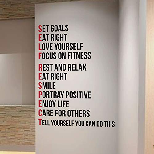 SELF RESPECT Gym Wall Decal Motivational Quote-Health and Fitness Spinning Kettlebell Crossfit Workout Boxing UFC MMA by DesignDivil