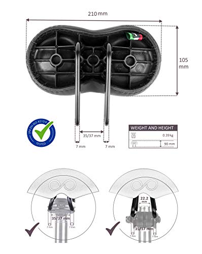 sellOttO Ciao - Nuevo sillín Acolchado Gel Anti Próstata Vulvitis - Ideal para Bicicleta Ciutad, Eléctrica, Plegable, Piñón Fijo, Carga, MTB, Montaña