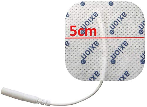 Set de 4 electrodos cuadrados axion | Para electroestimuladores TENS y EMS con conexión de clavija 2mm | Parches tens ems 5 x 5 cm | Almohadillas tens ems