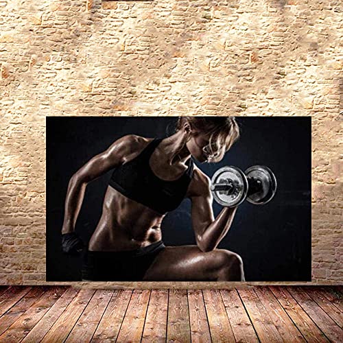 Sexy Chica Levantamiento pesas Poster Mujer Gimnasio Culturismo Poster Gimnasio Pared Cuadros Motivacionales Arte De la lona HD Estampados Deporte Inicio Gimnasio I30050