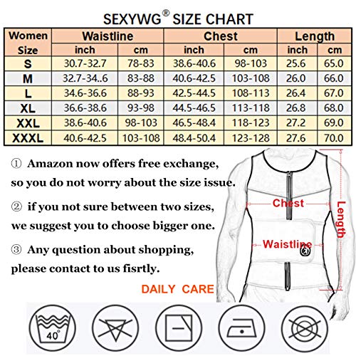 SEXYWG Trajes de Sudoración Fajas Reductoras Adelgazantes Hombre Neopreno Sudar Chaleco Camiseta Compresion Gym Deportiva Sauna Moldeadora Fitness