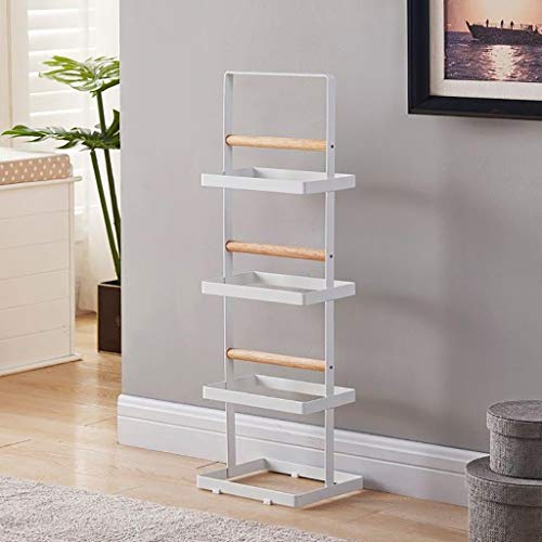 SHANCL Modernos Rack De Zapatos Entrada De Hierro Porche Estrecho Zapato Rack Espacio Zapatillas Gabinete Cuarto De Baño Moda for Mujeres Estante (Color : White)