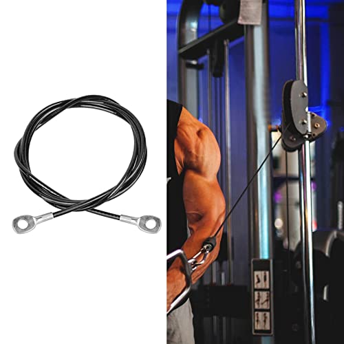 Sharplace Cable de polea de Fitness, Accesorios de máquina de Cable de Repuesto, Accesorios de polea de Cable Cuerda de Alambre de Acero Resistente para - Sin Bola Negra 2m