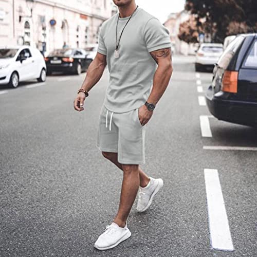 Sheey Verano Conjunto Chandal Hombre Completo Camisas Manga Corta Chándal de Futbol Camiseta Shirt,Extensible Fitness Tallas Grandes Playa Deportivas Conjunto Deportivo Hombre Gym Adolescentes