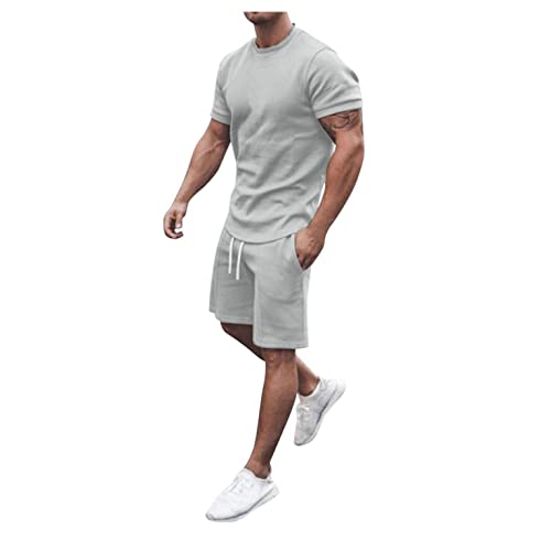 Sheey Verano Conjunto Chandal Hombre Completo Camisas Manga Corta Chándal de Futbol Camiseta Shirt,Extensible Fitness Tallas Grandes Playa Deportivas Conjunto Deportivo Hombre Gym Adolescentes