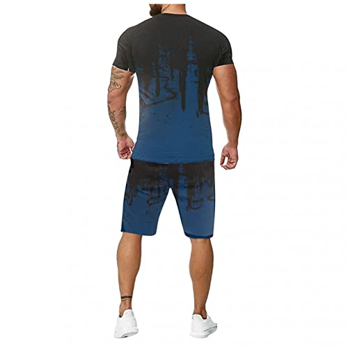 Sheey Verano Conjunto Chandal Hombre Completo Chándal de Futbol Camisas Shirt Manga Corta Camiseta, Fitness Talla Grande Playa Deportivas Conjunto Deportivo Hombre Gym Adolescentes