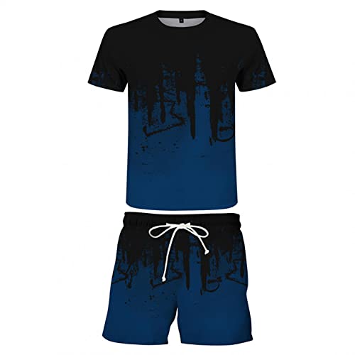 Sheey Verano Conjunto Chandal Hombre Completo Chándal de Futbol Camisas Shirt Manga Corta Camiseta, Fitness Talla Grande Playa Deportivas Conjunto Deportivo Hombre Gym Adolescentes