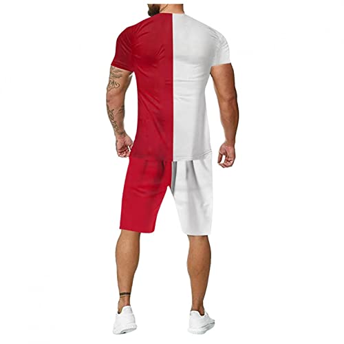 Sheey Verano Conjunto Chandal Hombre Completo Chándal de Futbol Camisas Shirt Manga Corta Camiseta, Fitness Tallas Grandes Playa Deportivas Conjunto Deportivo Hombre Gym Trabajo